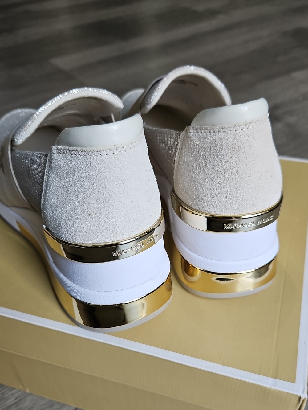 |$35| Michael Kors Felix Trainer Extreme Glitter Mesh Slip-On Sneakers Size 8 - Picture 7 of 11